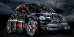 Fiat 500 Abarth Cabrio: реклама с использованием боди-арт